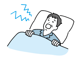 いびきをかいて寝ている男性のイラスト